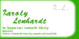 karoly lenhardt business card